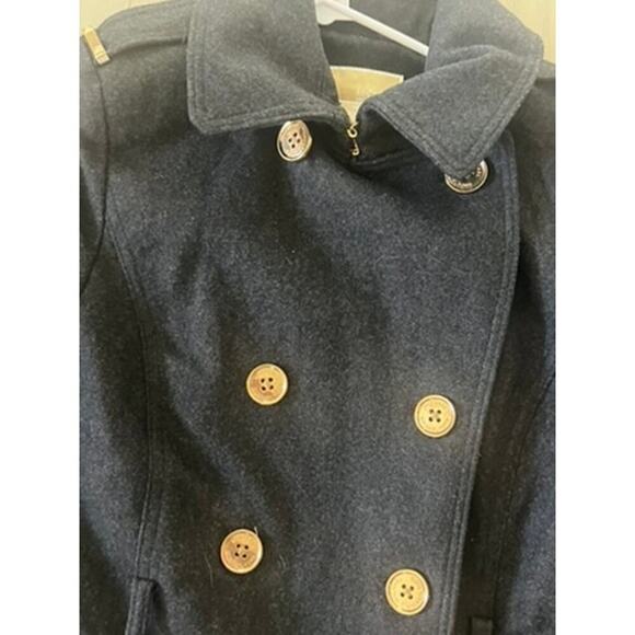 EUC Michael Kors black wool jacket sz 10 sophisticated classy gold buttons wintr - Picture 7 of 8